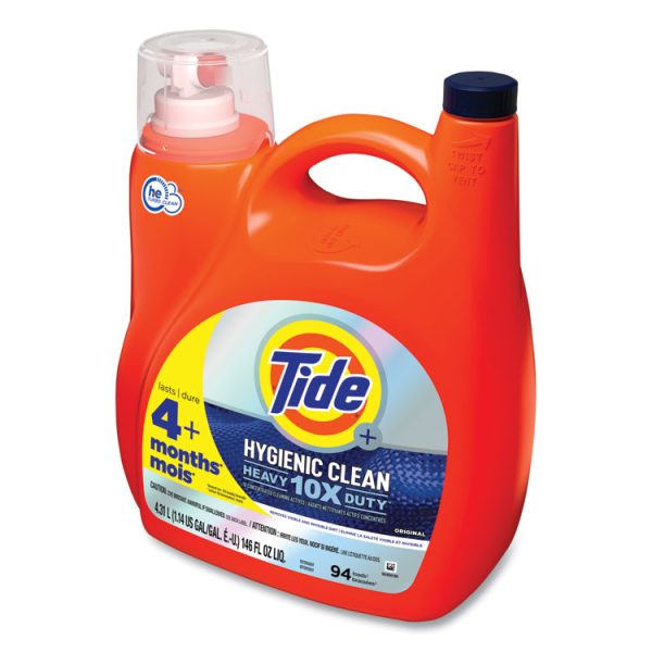 Hygienic Clean Heavy 10x Duty Liquid Laundry Detergent, Original Scent, 132 oz Pour Bottle, 4/Carton - Image 2
