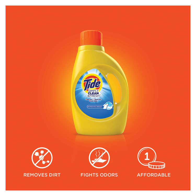 Simply Clean and Fresh Laundry Detergent, Refreshing Breeze, 64 Loads, 84 oz Bottle, 4/Carton - Image 4