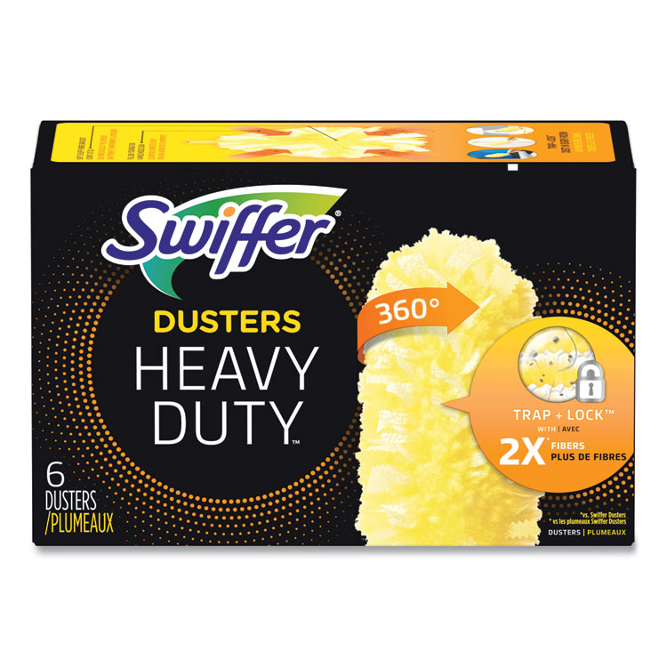 Heavy Duty Dusters Refill, Dust Lock Fiber, Yellow, 6/box, 4 Boxes/carton - Image 2