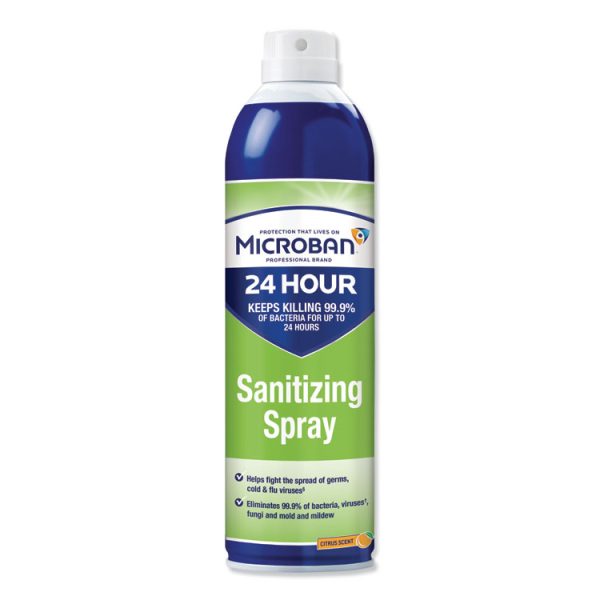 24-Hour Disinfectant Sanitizing Spray, Citrus, 15 Oz Aerosol Spray, 6/carton