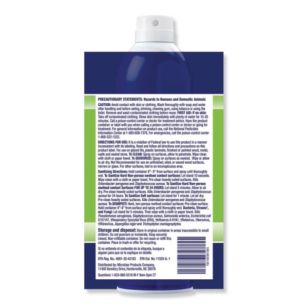 24-Hour Disinfectant Sanitizing Spray, Citrus, 15 Oz Aerosol Spray, 6/carton - Image 4