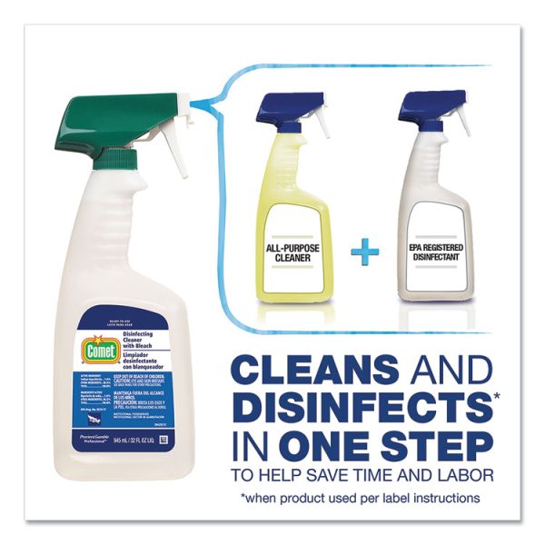 Disinfecting Cleaner With Bleach, 32 Oz, Plastic Spray Bottle, Fresh Scent, 8/carton - Image 4