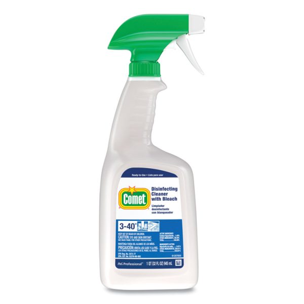 Disinfecting Cleaner With Bleach, 32 Oz, Plastic Spray Bottle, Fresh Scent, 8/carton - Image 2