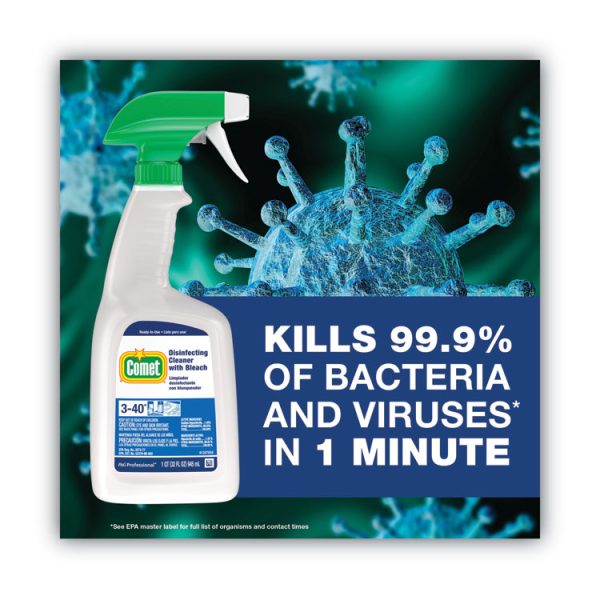 Disinfecting Cleaner With Bleach, 32 Oz, Plastic Spray Bottle, Fresh Scent, 8/carton - Image 3