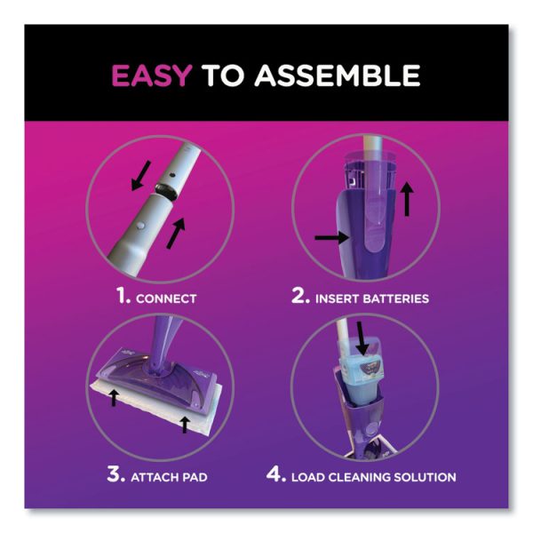 WetJet Mop Starter Kit with 10 Pads and 1 Cleaner, 11.3 x 5.4 Head, Silver Handle - Image 2