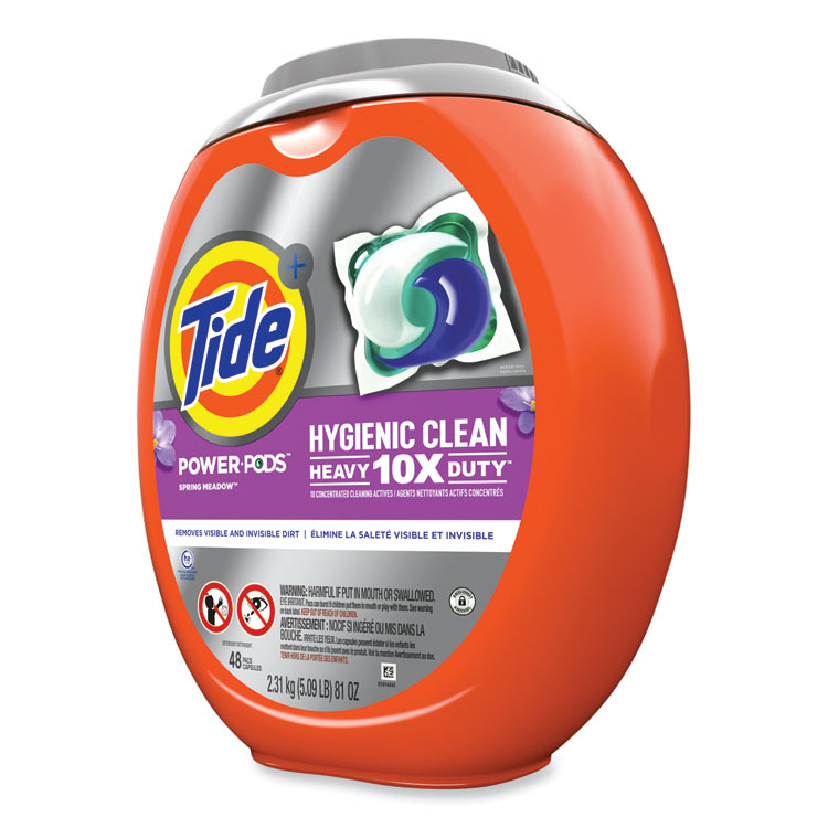 Hygienic Clean Heavy 10x Duty Power Pods, Spring Meadow Scent, 81 oz Tub, 48 Pods/Tub, 4 Tubs/Carton - Image 4