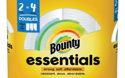 Essentials Select-A-Size Kitchen Roll Paper Towels, 2-Ply, 124 Sheets/Roll, 6 Rolls/Carton