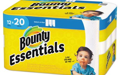 Essentials Select-A-Size Kitchen Roll Paper Towels, 2-Ply, 104 Sheets/roll, 12 Rolls/carton