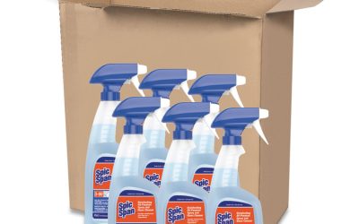 Disinfecting All-Purpose Spray And Glass Cleaner, Fresh Scent, 32 Oz Spray Bottle, 6/carton