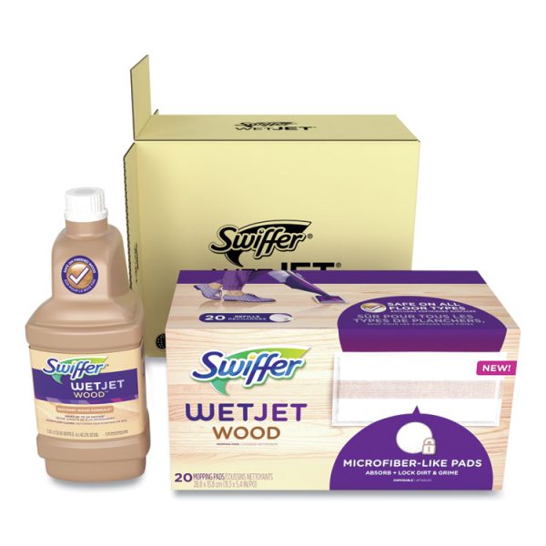 WetJet System Wood Cleaning-Solution Refill with Mopping Pads, Unscented, 1.25 L Bottle - Image 2