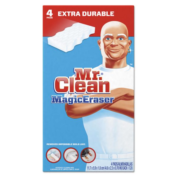 Magic Eraser Extra Durable, 4.6 X 2.4, 0.7" Thick, White, 4/box, 8 Boxes/carton - Image 3