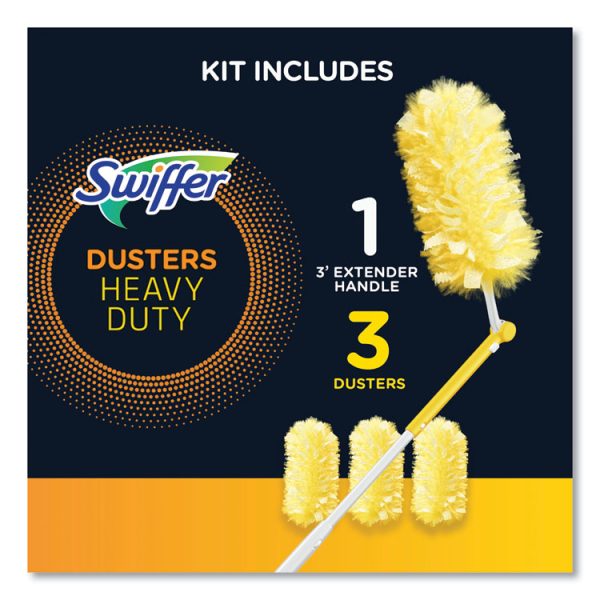 Heavy Duty Dusters With Extendable Handle, Plastic Handle Extends To 3 Ft, 1 Handle And 3 Dusters/kit, 6 Kits/carton - Image 9