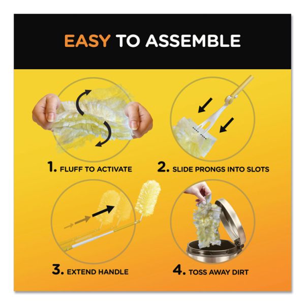 Heavy Duty Dusters With Extendable Handle, Plastic Handle Extends To 3 Ft, 1 Handle And 3 Dusters/kit, 6 Kits/carton - Image 8
