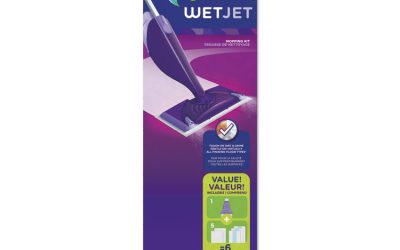 Wetjet Mop, 11 X 5 White Cloth Head, 46″ Purple/silver Aluminum/plastic Handle, 2/carton