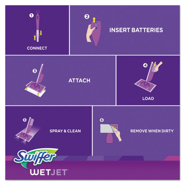 Wetjet Mop, 11 X 5 White Cloth Head, 46" Purple/silver Aluminum/plastic Handle - Image 6