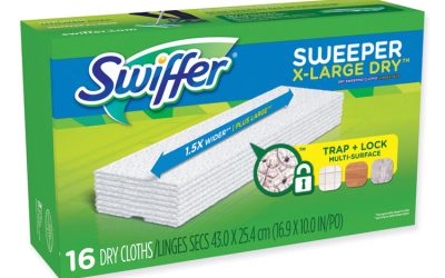 Sweeper XL Dry Refill Cloths, 16.9″ x 9.8″, White, 16/Box