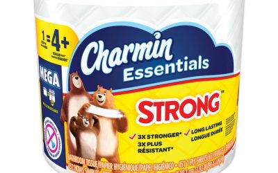 Essentials Strong Bathroom Tissue, Septic Safe, Individually Wrapped Rolls, 1-Ply, White, 451/Roll, 36 Rolls/Carton