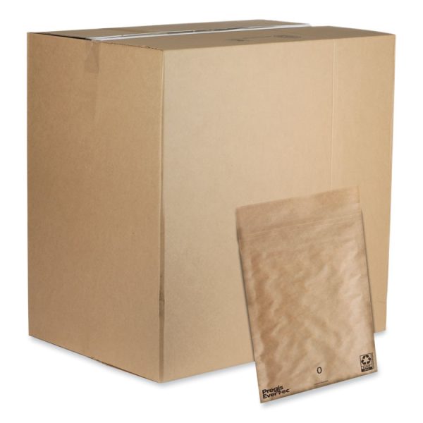 EverTec Curbside Recyclable Padded Mailer, #0, Kraft Paper, Self-Adhesive Closure, 7 x 9, Brown, 300/Carton