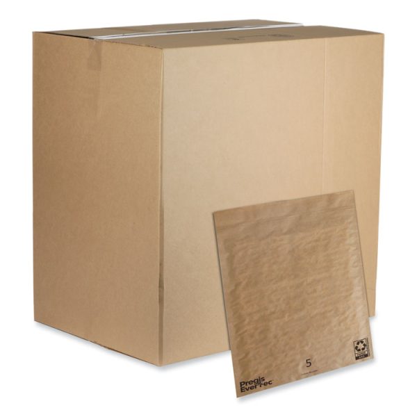 EverTec Curbside Recyclable Padded Mailer, #5, Kraft Paper, Self-Adhesive Closure, 12 x 15, Brown, 100/Carton