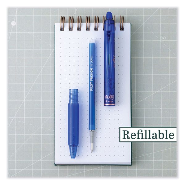 Frixion Clicker Erasable Gel Pen, Retractable, Bold 1 Mm, Blue Ink, Blue Barrel, Dozen - Image 4