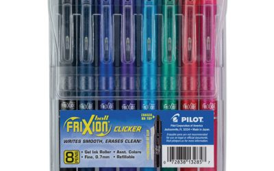 Frixion Clicker Erasable Gel Pen, Retractable, Fine 0.7 Mm, Assorted Ink And Barrel Colors, 8/pack