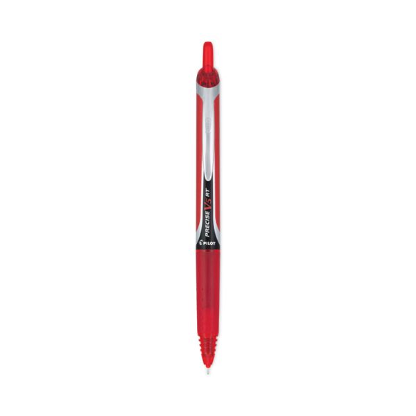 Precise V5rt Roller Ball Pen, Retractable, Extra-Fine 0.5 Mm, Red Ink, Red Barrel