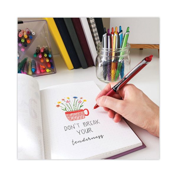 Precise V5rt Roller Ball Pen, Retractable, Extra-Fine 0.5 Mm, Red Ink, Red Barrel - Image 5