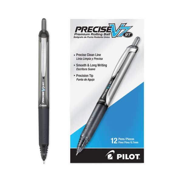 Precise V7rt Roller Ball Pen, Retractable, Fine 0.7 Mm, Black Ink, Black Barrel - Image 4