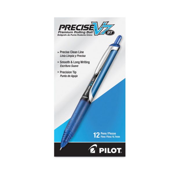 Precise V7rt Roller Ball Pen, Retractable, Fine 0.7 Mm, Blue Ink, Blue Barrel - Image 2