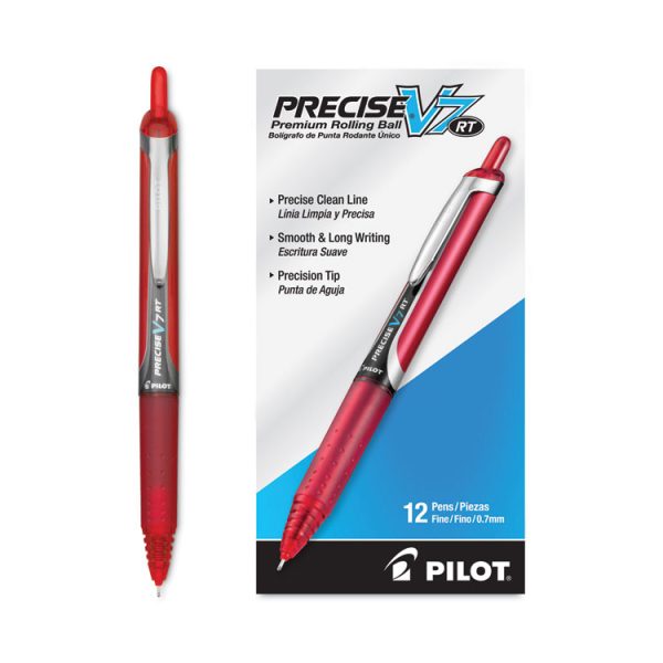 Precise V7rt Roller Ball Pen, Retractable, Fine 0.7 Mm, Red Ink, Red Barrel - Image 3