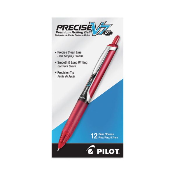 Precise V7rt Roller Ball Pen, Retractable, Fine 0.7 Mm, Red Ink, Red Barrel - Image 2