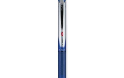 Vball Rt Liquid Ink Roller Ball Pen, Retractable, Fine 0.7 Mm, Blue Ink, Blue/white Barrel
