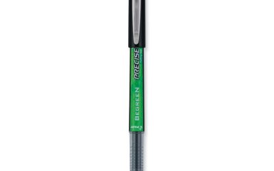 Precise V5 Begreen Roller Ball Pen, Stick, Extra-Fine 0.5 Mm, Black Ink, Black Barrel, Dozen