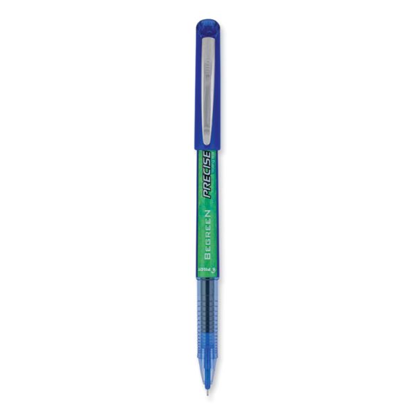 Precise V5 Begreen Roller Ball Pen, Stick, Extra-Fine 0.5 Mm, Blue Ink, Blue Barrel, Dozen