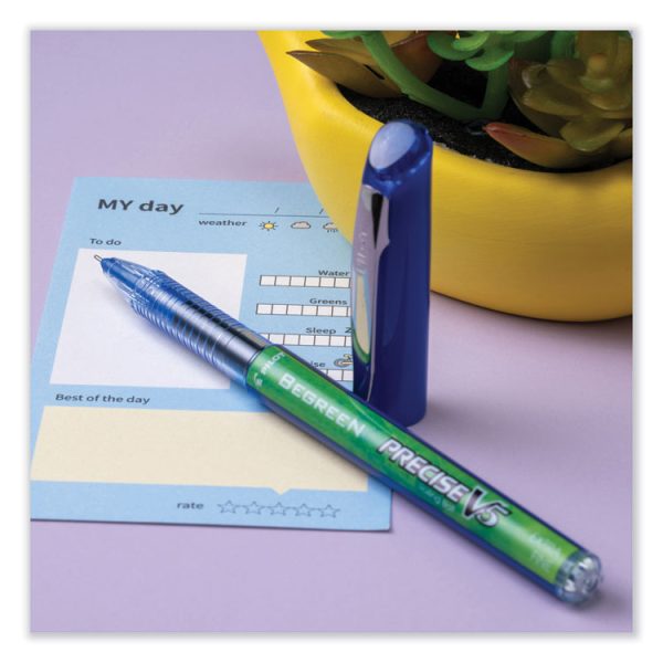 Precise V5 Begreen Roller Ball Pen, Stick, Extra-Fine 0.5 Mm, Blue Ink, Blue Barrel, Dozen - Image 5