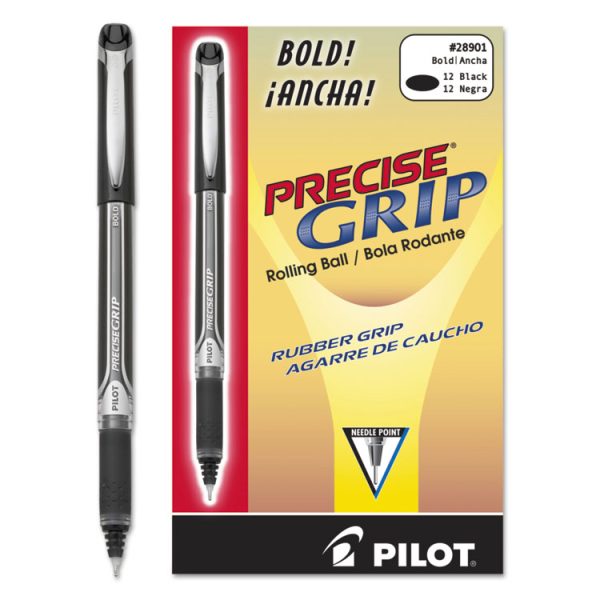 Precise Grip Roller Ball Pen, Stick, Bold 1 Mm, Black Ink, Black Barrel - Image 3