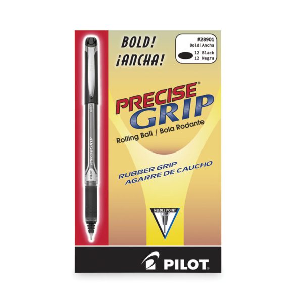Precise Grip Roller Ball Pen, Stick, Bold 1 Mm, Black Ink, Black Barrel - Image 2