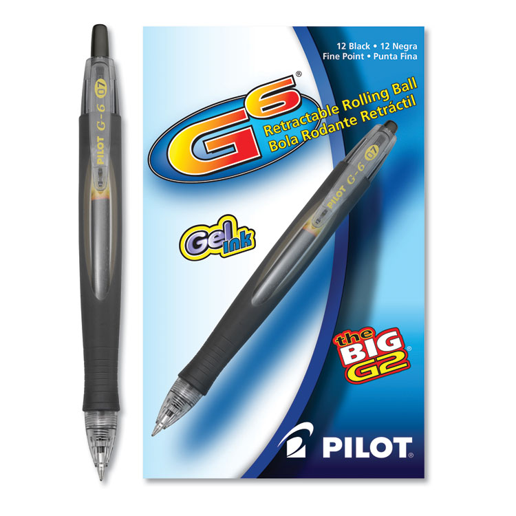 G6 Gel Pen, Retractable, Fine 0.7 Mm, Black Ink, Black Barrel - Image 2
