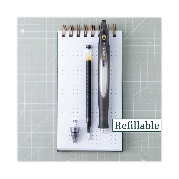 G6 Gel Pen, Retractable, Fine 0.7 Mm, Black Ink, Black Barrel - Image 4