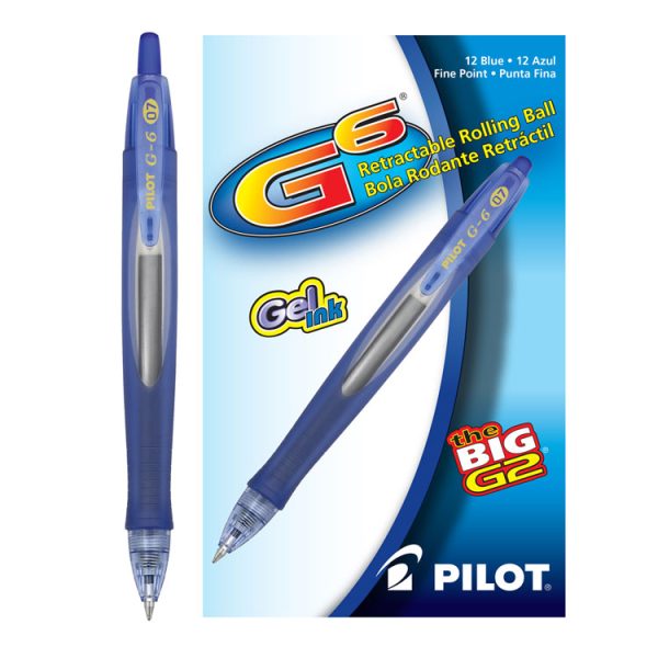 G6 Gel Pen, Retractable, Fine 0.7 Mm, Blue Ink, Blue Barrel - Image 2