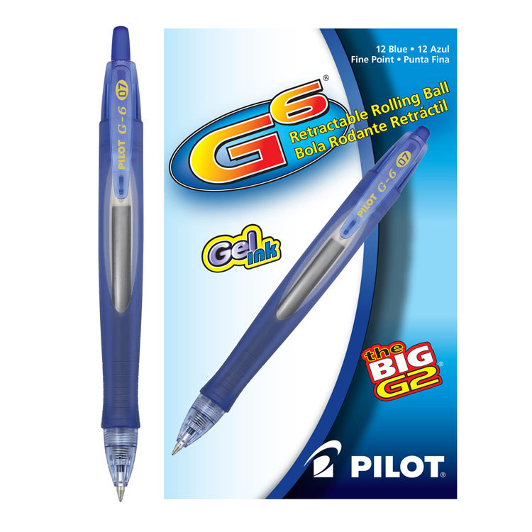 G6 Gel Pen, Retractable, Fine 0.7 Mm, Blue Ink, Blue Barrel - Image 2