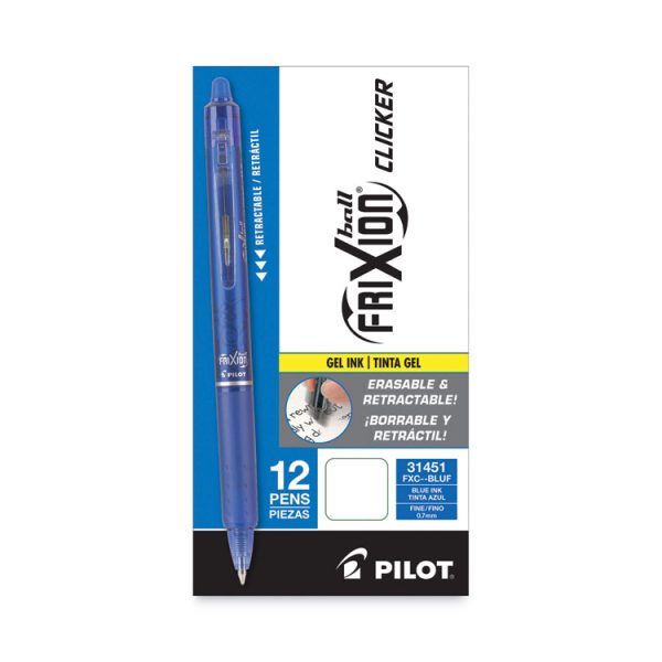 Frixion Clicker Erasable Gel Pen, Retractable, Fine 0.7 Mm, Blue Ink, Blue Barrel - Image 2