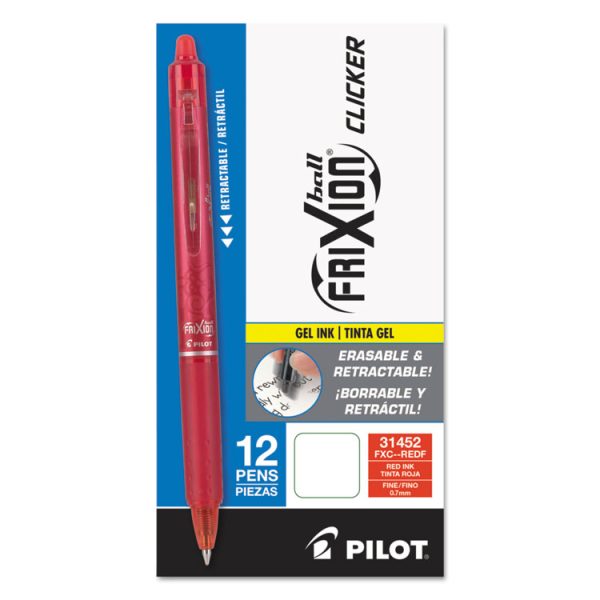 Frixion Clicker Erasable Gel Pen, Retractable, Fine 0.7 Mm, Red Ink, Red Barrel - Image 2