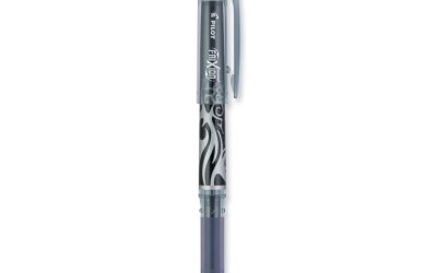 FriXion Point Erasable Gel Pen, Stick, Extra-Fine 0.5 mm, Black Ink, Black/Silver/Smoke Barrel