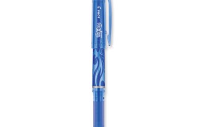 FriXion Point Erasable Gel Pen, Stick, Extra-Fine 0.5 mm, Blue Ink, Blue/Silver/Transparent Blue Barrel