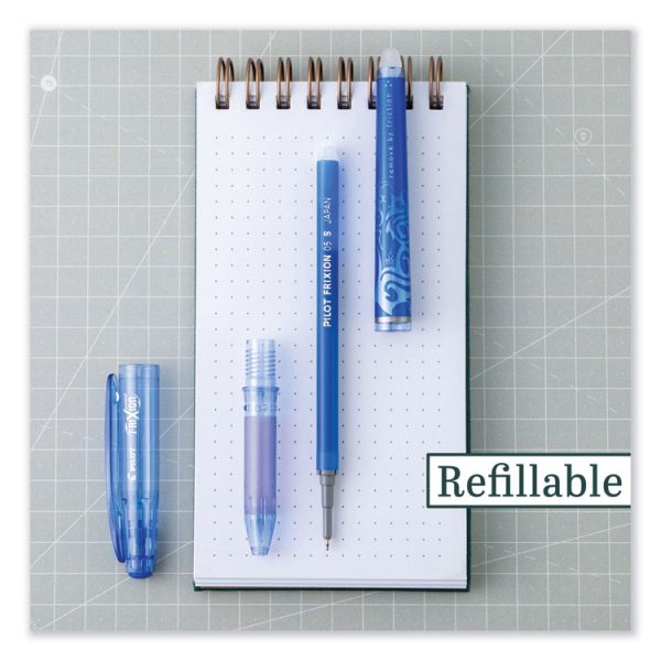 FriXion Point Erasable Gel Pen, Stick, Extra-Fine 0.5 mm, Blue Ink, Blue/Silver/Transparent Blue Barrel - Image 4