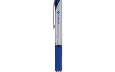 Acroball Pro Advanced Ink Hybrid Gel Pen, Retractable, Medium 1 mm, Blue Ink, Silver/Blue Barrel, Dozen