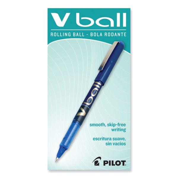 VBall Liquid Ink Roller Ball Pen, Stick, Fine 0.7 mm, Blue Ink, Blue/Clear Barrel, Dozen - Image 2