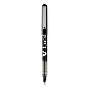 VBall Liquid Ink Roller Ball Pen, Stick, Extra-Fine 0.5 mm, Black Ink, Black/Clear Barrel, Dozen