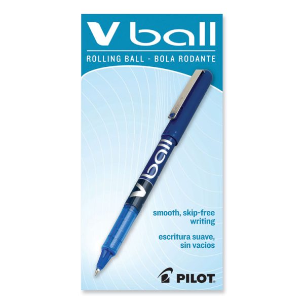 VBall Liquid Ink Roller Ball Pen, Stick, Extra-Fine 0.5 mm, Blue Ink, Blue/Clear Barrel, Dozen - Image 2